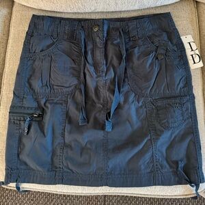 Dalia Collection Navy Blue Drawstring Skirt